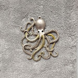Silver and Gold Octopus Pendant